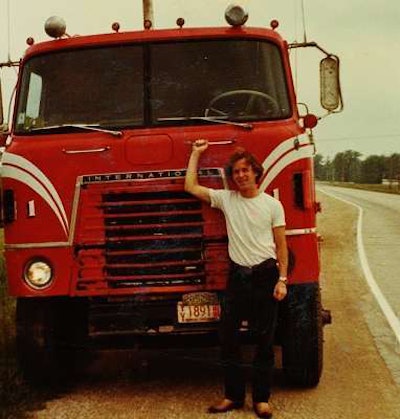 Craig Ryan’s first truck, a 1965 International CO4000: “When I got it it was 12 years old and looked every bit of that. I always thought it might have been an old Schneider truck, but wasn’t sure. I lived just outside Green Bay. I was leased on to Dart Transit in St. Paul, Minnesota. It had a Cummins 250 with a 5-speed, a 2-speed rear end with a tag axle. Spring suspension, no power steering, no A/C, no radial tires. It broke down on my first trip, if I recall. At the time I thought Dart treated me quite well, sorry I left for what I thought were greener pastures.”