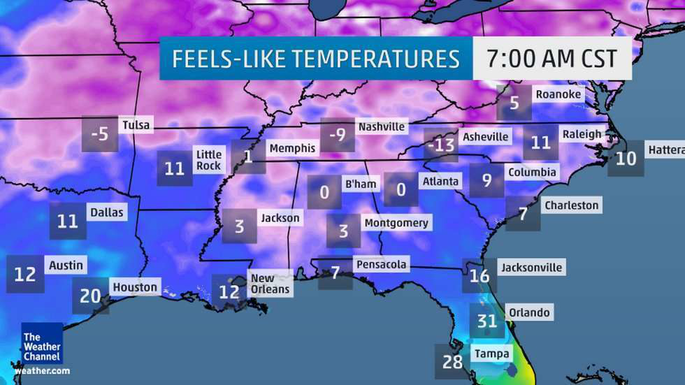 cold temps map