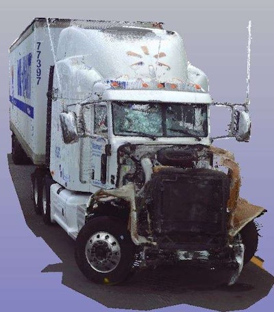 NTSB’s rendering of Roper’s truck following the accident.