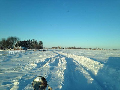 Where’d the road go? This is “Illinois Route 34 between Earlville and Mendota the day after a 18-inch snow,” noted Michael Foxworthy of this photo.
