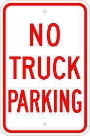 No truck parking