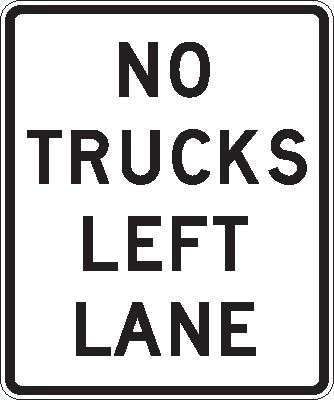 No trucks left lane