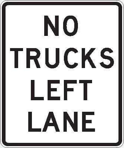 No trucks left lane