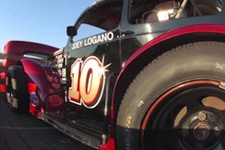 Joey Logano's Legends Car on Tom Logano's B61 Mack