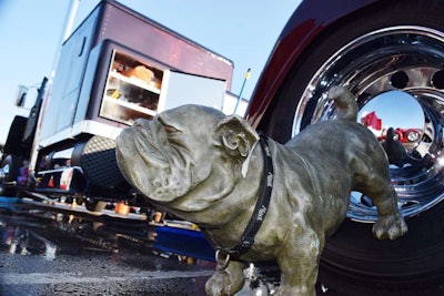 This bulldog model knows his way around the 1979 Mack Superliner owned by truck show veteran Jerry Kissinger at the PKY Truck Beauty Championship. Kissinger and his late brother Jack started work on the truck six years ago. The truck is dedicated to Jack, who passed away a year ago.