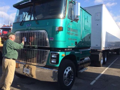 Harold Demaree said he tried to retire a few years ago, got restlessand bought this 1991 Ford CLT 9000 two and a half years ago. The truck has a 2000 Series 60 Detroit and a 6-speed Allison transmission.