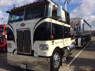 This Pete cabover and Mac grain trailer are owned by Bill Warner Jr. of Circleville, W. Va.