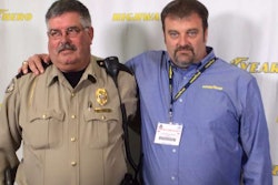 Clint Blackburn, right, and jailer Darrell Herndon have become good friends since Blackburn saved Herndon from being strangled by a prisoner. “I call him brother Darrell,” Blackburn said.