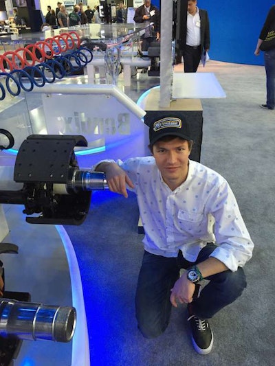 Szabo at the Bendix booth at the Mid-America Trucking Show in late March.