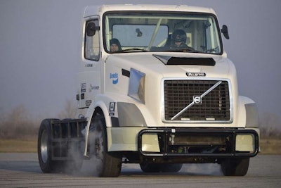 22-year-old Hungarian racer Krisztian Szabo will be racing this Volvo VNL 670.