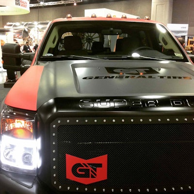 A General Tire roadshow will roll out in May around the nation behind this Ford F450 Super Duty, pulling a show trailer with a built-in conferencing center for customer meetings. It will also showcase General’s history. In May, you’ll be able to visit this website to find out where it’s going to be at any given moment