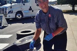 Road Tested Living founder and driver Tom Kyrk, hard at work on a recipe challenge during a September 2014 stop of the Rolling Strong Driver Wellness Tour at the Petro in Carlisle, Pa. “The recipe I was cooking,” Kyrk says, “was based on a challenge given to me to make a meal with ingredients found solely in a truck stop. It was a beef-jerky stir fry, with veggies from the salad bar.”