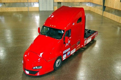 The Bullet Truck, developed by AirFlow in 2012. On a cross-country run from Connecticut to California, the truck averaged 13.4 mpg with a 65,000-pound GVW.