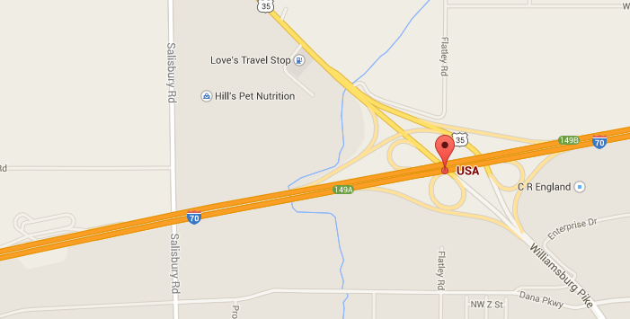 I-70 WB and US 35 in Indiana