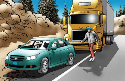 Sahasi stops and learns from the panicked man that his wife is having a heart attack!