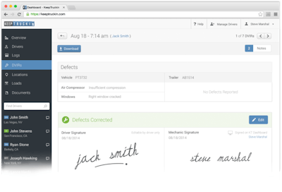 If a DVIR has defects, you can mark the defects “corrected” or “need not be corrected” and add a mechanic signature if necessary — all from the KeepTruckin Dashboard in the web application.