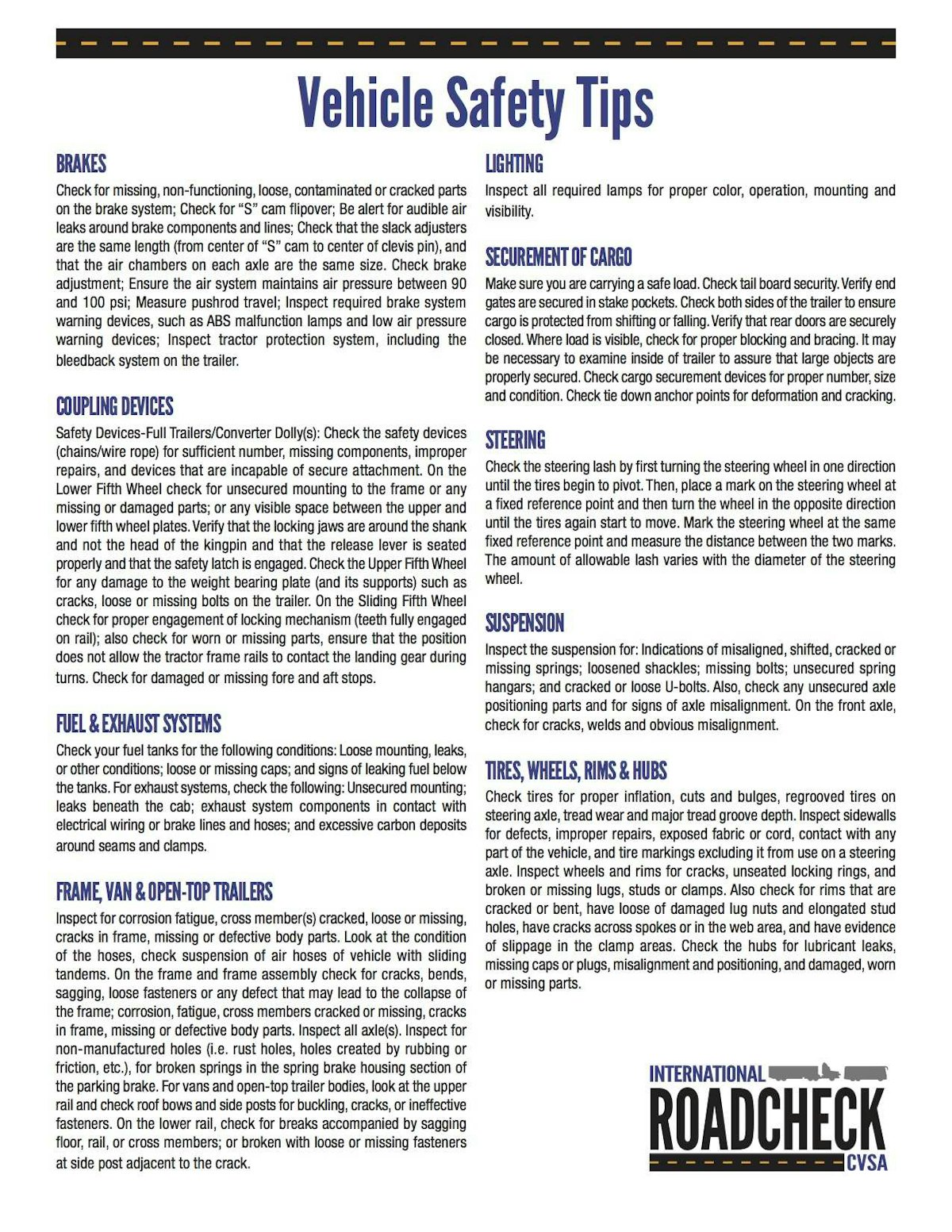 Roadcheck 2015 inspection spree set for next week, here’s CVSA’s