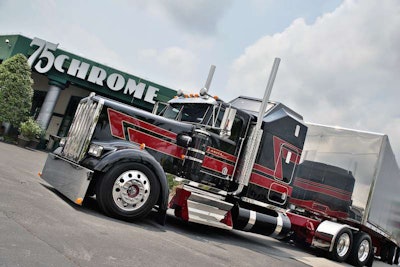 Josh Reed’s 2015 Kenworth W900L and MAC curtainside won Best of Show at the 75 Chrome Shop earlier this year.