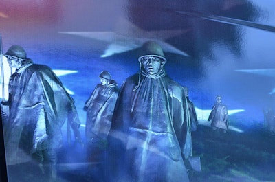 Volvo’s truck features graphics honoring U.S. service members.