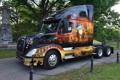 Volvo’s New River Valley assembly plant in Dublin, Virginia unveiled the design for its 2015 Ride for Freedom truck, which will travel in a motorcade from the plant to the U.S. capital during Memorial Day weekend.