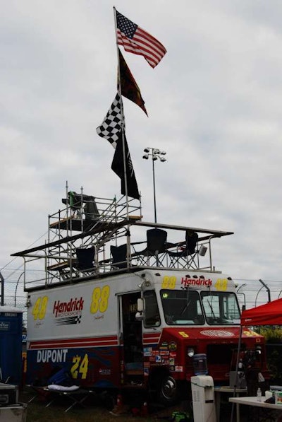 3. Thread steering wheel puller’s two bolts into the factory holes provided for such purpose. Use adjustable wrench (or open/box end wrench) to tighten puller against shaft. Keep tightening until steering wheel pops loose.