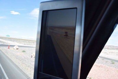 The rearview camera/monitor system in the Freightliner Inspiration.