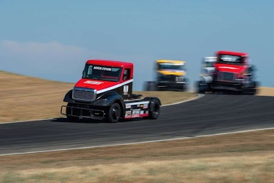 Weller's No. 11 Freightliner leading the pack.