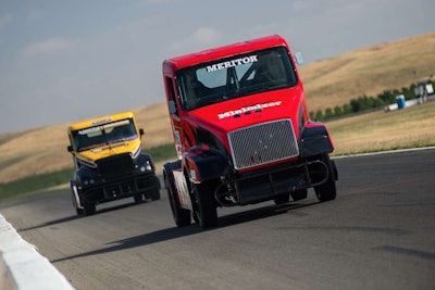 Minimizer's No. 63 Team Tested Volvo and ChampTruck's No. 31 Freightliner.
