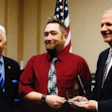 Driver Bill Brady (center) with Reps Ted Poe (right) and Jim Costa, cochairs of the Congressional Victims Rights Caucus. Read more about the award presentation at this link.