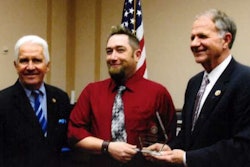 Driver Bill Brady (center) with Reps Ted Poe (right) and Jim Costa, cofounders of the bipartisan Congressional Victims Rights Caucus. Read more about the award presentation at this link.
