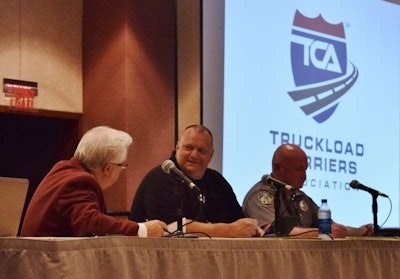 From left: Jerry Waddell (Cargo Transporters), Captain Jon Smithers of Indiana Commercial Vehicle Enforcement and Lieutenant Dean Dill of South Carolina Transport Police