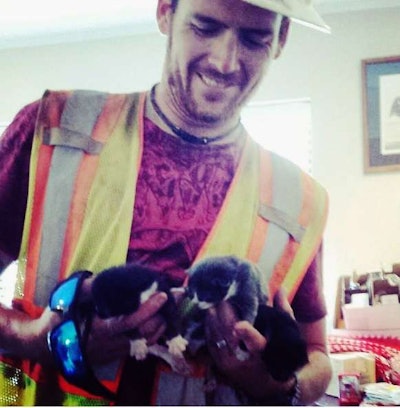 Click through the image for the Oconee Enterprise’ full report on road worker Michael Crowe (pictured) and these particularly cute little obstructions.