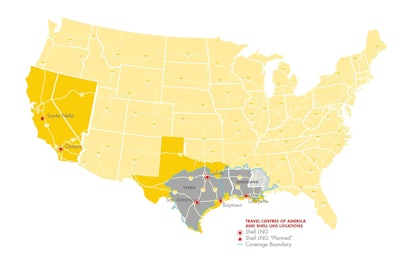 Shell and Travel Centers of America have teamed up to add liquefied natural gas to five locations with more planned in the future.