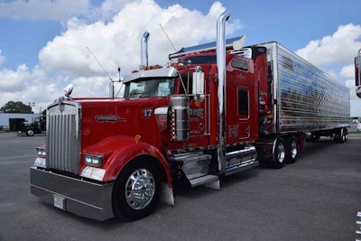 Dustin Pope and his 2003 Kenworth W900L and Utility reefer will be competing in the Working Combo category after winning Best of Show at last year’s Great American Trucking Show.