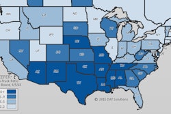 Hot market map -- load to truck in reefer segment from DAT June 2015