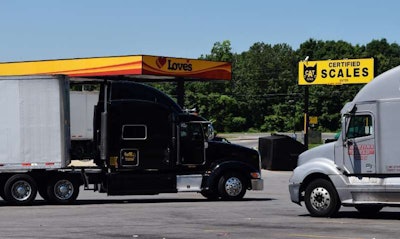 Navigating truck stop traffic