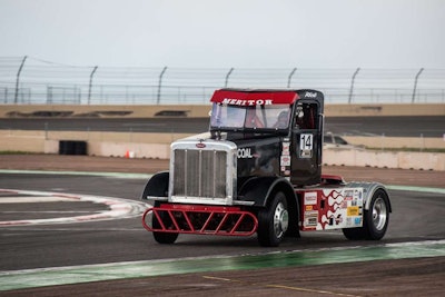 Ricky Proffitt's Peterbilt 379 racer. Proffitt races on the Jupiter Motorsports team, a spin-off of the 15-truck Jupiter Enterprises, a small fleet based on North Carolina.