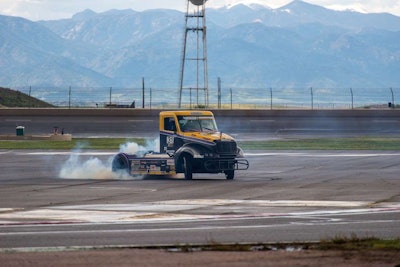 Stuart Oliver drove ChampTruck’s company truck, the No. 31 Freightliner, to victory in the points-earning Podium Race at Pikes Peak raceway in May. Click here to read all of Overdrive’s coverage of the ChampTruck series.
