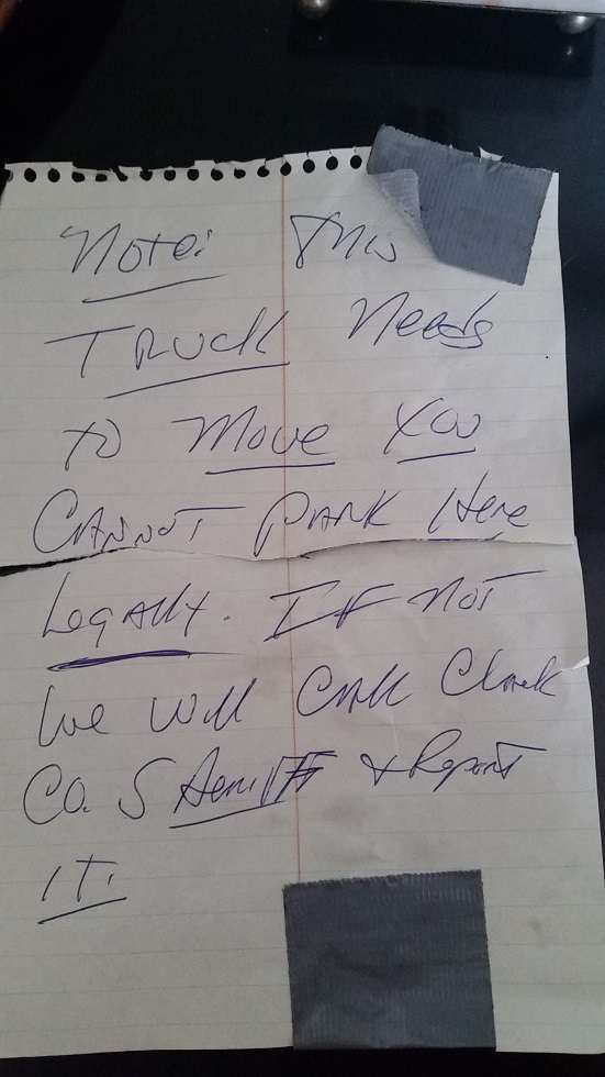 duct taped parking note edit
