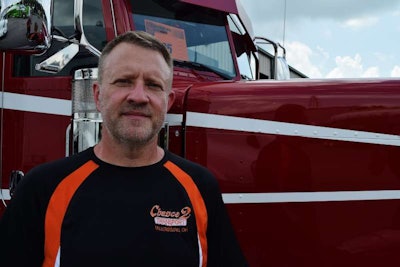 Small fleet owner Rod Miller and his Chance 2 Transport 2014 Peterbilt 389 glider — find a video interview with Miller about the trophy-winning rig at this link.
