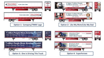 Trucking Moves America Forward has four options available for trailer decal wraps.
