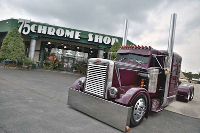The 2020 75 Chrome Shop Truck Show has been canceled due to the coronavirus pandemic. Shown is owner-operator Bob Harley’s 1972 Peterbilt 358, a former winner at the show.