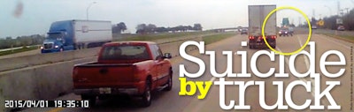 Click here to see the “Suicide by truck” series. In it, we examine the largely undocumented incidents of pedestrians and four-wheelers who choose speeding trucks as an instrument of suicide. It also looks at how these suicides and suicide attempts affect innocent truckers, many of whom struggle with guilt or horrific memories.