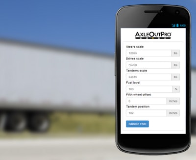 Launched around a year ago in 2014, the AxleOutPro service, available via AxleOutPro.com, helps users determine the most fuel-efficient trailer-axle and fifth-wheel positions, among other things, “with one trip to the scale.” Find them on Facebook via this link.