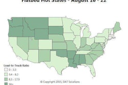 DAT flatbed hot states Aug 26