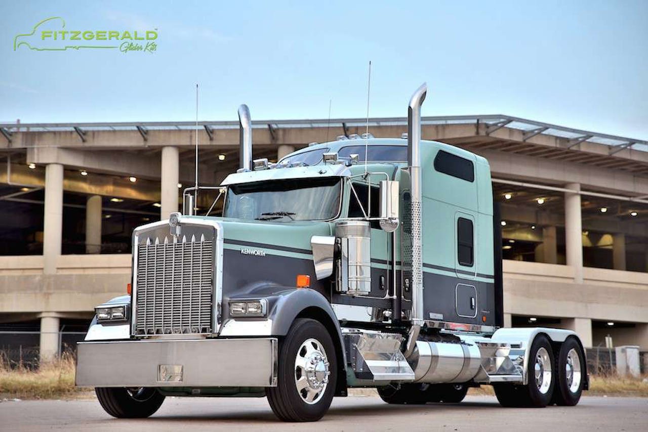 One of the benefits of glider vehicles is purchasing a more highly spec’d vehicle, such as this Kenworth W900 Icon glider produced by Fitzgerald, at a price cheaper than a comparable new truck.