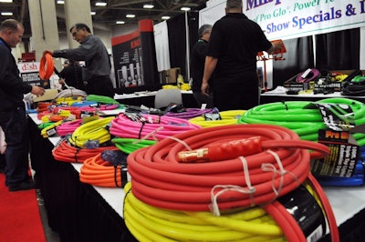 There's plenty of color in the jumper cables and power cables offered at the Milspec Industries booth.
