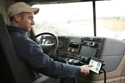 J.J. Keller & Associates’ Encompass system (also pictured at top) can be paired with the company’s specially designed tablet or with operators’ personal Android or iOS devices. Tom Reader, J.J. Keller marketing director, believes the company is well-positioned. “We’re in virtually every truck stop in the country,” he says. “We have a really good track record in the owner-operator market with paper logs. Right now, the electronic log at truck stops? We’re not there yet.” But it’s coming soon. The engine connection retails at about $200.