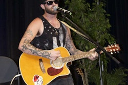 Trucker Nate Moran performing “Middle of the Moonlight” at the Trucker Talent Search finale.