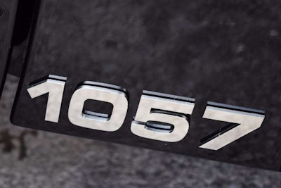 Detail view of the lettering treatment, this being the truck number.